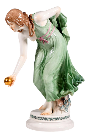 Art Nouveau Young Lady Ball Player Figurine by Walter Schott for Meissen, 1924-1934