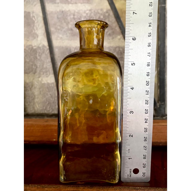 Mid-Century Amber Apothecary Bottle For Sale - Image 9 of 12