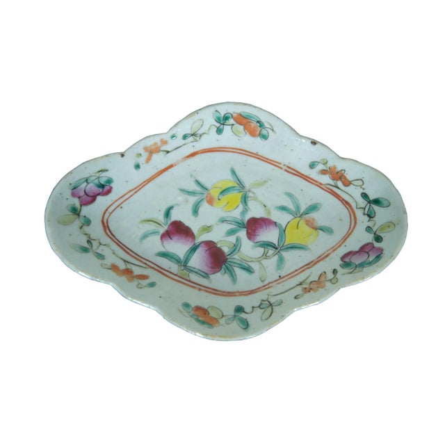 Chinese Antique Chinese Export Famille Rose Footed Floral Polychrome Chop Suey Bowl Dish For Sale - Image 3 of 11