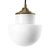 White Mid-Century Modern Porcelain and Opaline Glass Pendant Lamp For Sale - Image 8 of 8