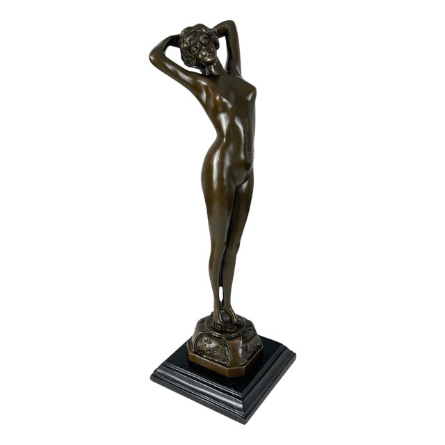 Philips, Art Deco Sculpture of a Nude Woman, 20th Century, Bronze For Sale