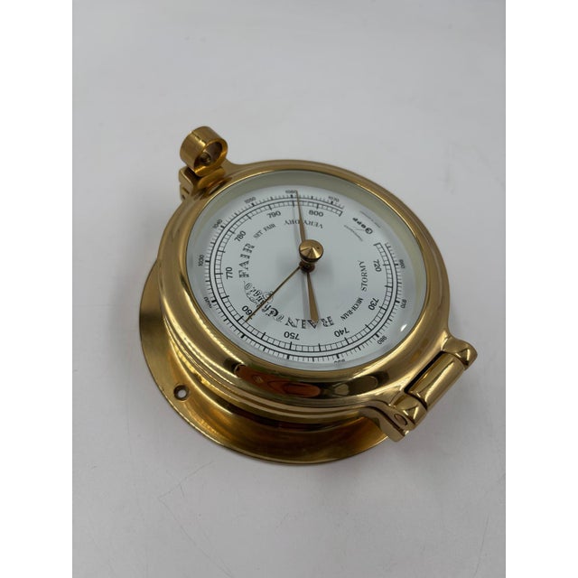 Vintage Brass Ship Barometer, 1950s For Sale - Image 17 of 18