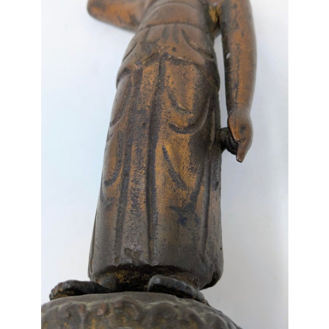 Metal Korean Baby Buddha Pointing to Heaven & Earth (C. 18th/19th Century) For Sale - Image 7 of 9
