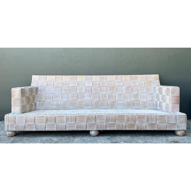 Vintage Rattan Woven Sofa After John Hutton for Donghia For Sale - Image 12 of 12