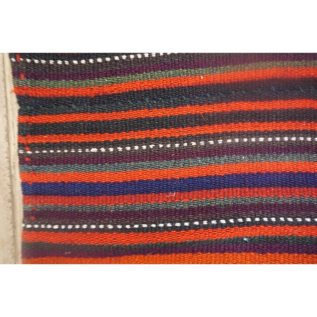 Turkish 1950s Multi Field Geometric Stripe Vintage Turkish Decorative Kilim Rug For Sale - Image 3 of 7
