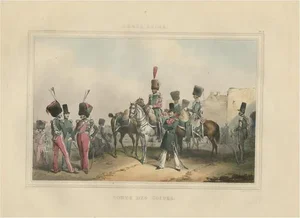After Madou, Corps Des Guides of the Belgium Army Regiment, 1833, Hand-Colored Print
