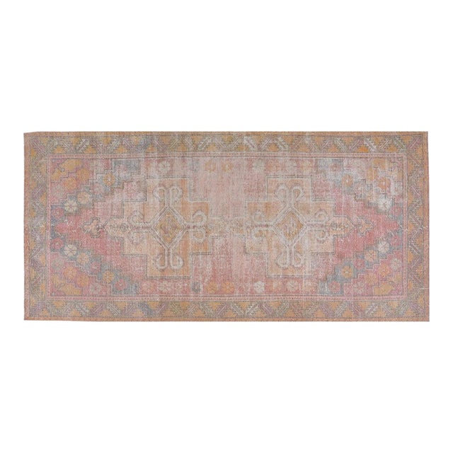 Vintage Turkish Anatolian Hand Knotted Rug With Organic Wool and Soft Texture,4'8"X9'10" For Sale