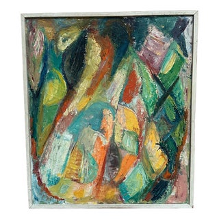 Abstract Composition, 1950s, Oil on Canvas, Framed For Sale