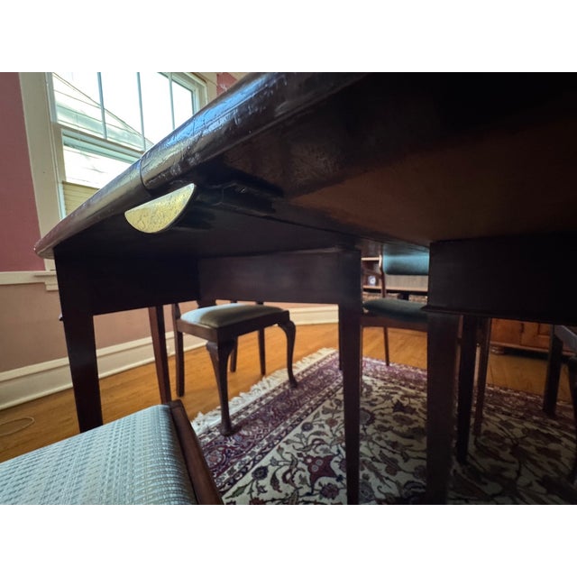 Antique Solid Wood Dining Table – Seats 10–12 | Custom 48” Leaf For Sale - Image 14 of 15