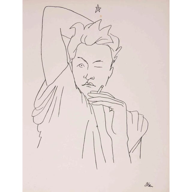 Jean Cocteau, Portrait de Jean Desbordes, Lithograph, 1929 For Sale - Image 4 of 4