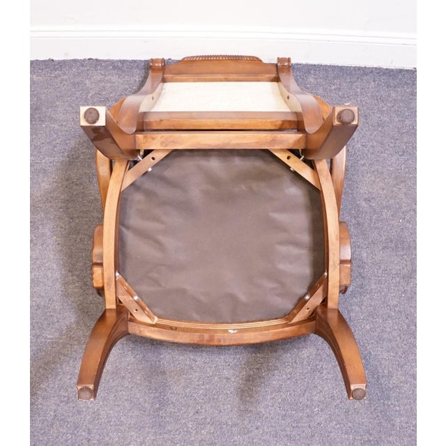 Bernhardt Furniture Traditional Neoclassical Revival Mahogany Toned Upholstered Dining Arm Chair For Sale - Image 9 of 10