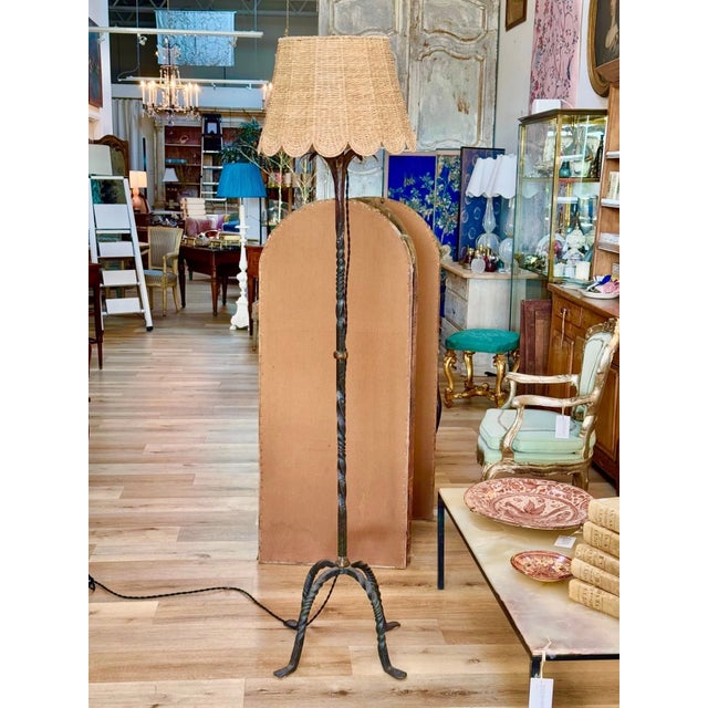 Mid-Century French Iron Floor Lamp For Sale - Image 6 of 6