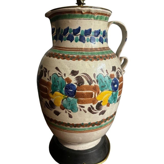 Vintage 1960s Colorful Mexican Pitcher Table Lamps - Set of 2 For Sale - Image 13 of 13