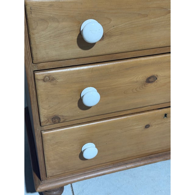 Brown Antique Pine Three Drawers - Chest of Drawers From England For Sale - Image 8 of 18