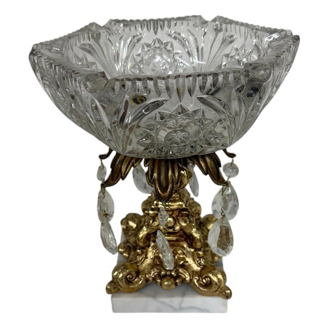 Vintage West Germany Monarch Crystal Pedestal Center Bowl For Sale