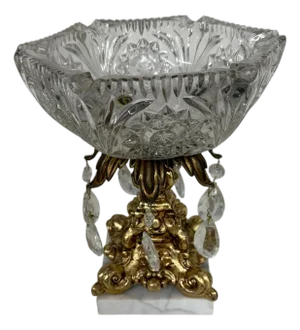 Vintage West Germany Monarch Crystal Pedestal Center Bowl