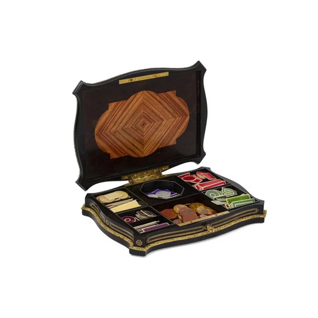 Black Game Box in Wood and Gilt Brass For Sale - Image 8 of 13