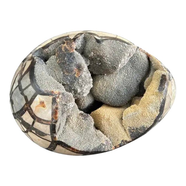 Septarian "Egg" Geode From the Cretaceous Period For Sale