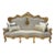 1990s Baroque Style Tan Sofa – French Design With Gold Leaf Details For Sale