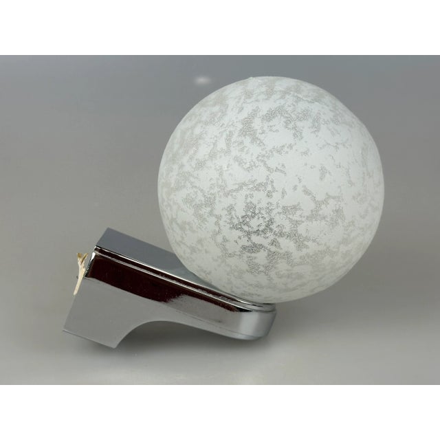 Mid-Century Modern Space Age Chrome Metal and Glass Wall Lamp, 1970s For Sale - Image 3 of 15