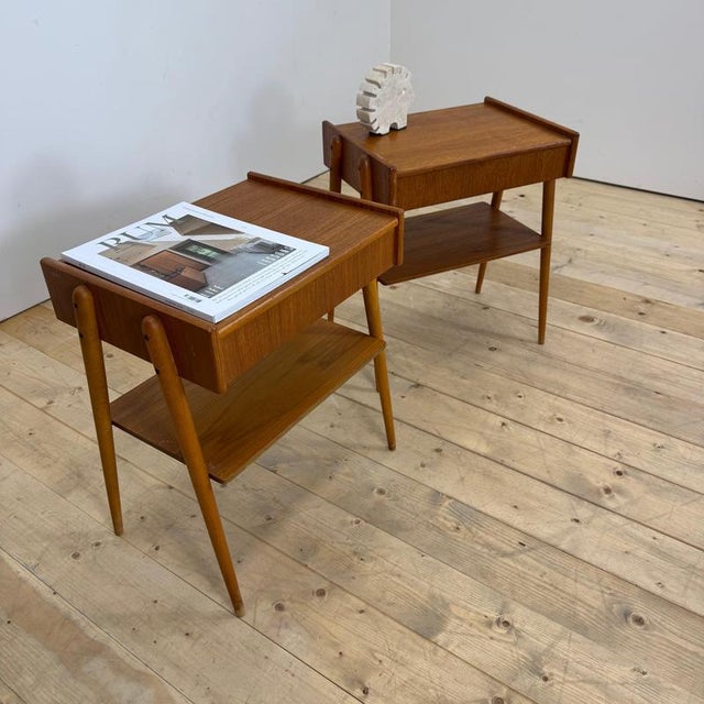 Teak Bedside Tables from AB Carlström, 1960, Set of 2 For Sale - Image 4 of 10