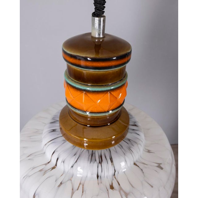 Vintage Ceramic and Glass Pendant Light, Italy, 1960s For Sale - Image 9 of 12