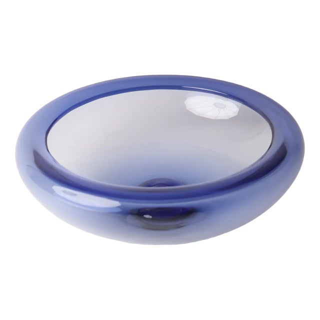 Blue Glass 17792 Fruit Bowl By Per Lütken for Holmegaard For Sale