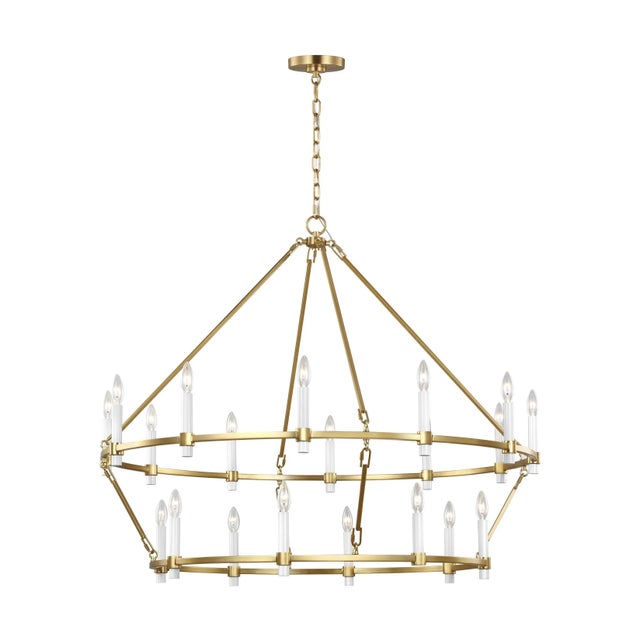 Chapman & Myers by Visual Comfort Studio Marston 2-Tier Large Chandelier, Burnished Brass For Sale - Image 4 of 5