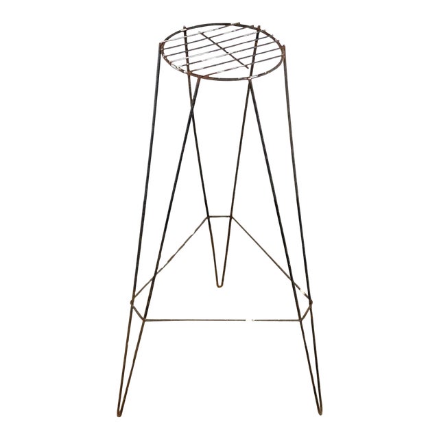 Vintage Mid-Century Modern Iron Tripod Plant Stand For Sale