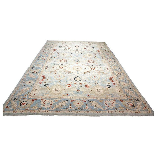 Condition: New Origin: Persia Design: Sultanabad Actual Size: 14.2 x 20.3 Colors: Tan, Ivory, Light Blue, Rust, Slate...