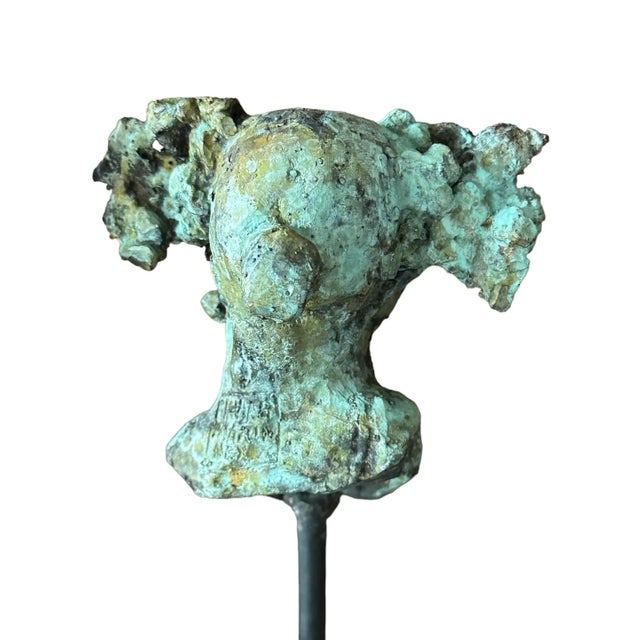 Vintage, Baroque bronze sculptures with a turquoise green patina exude an exquisite charm, capturing the essence of a...