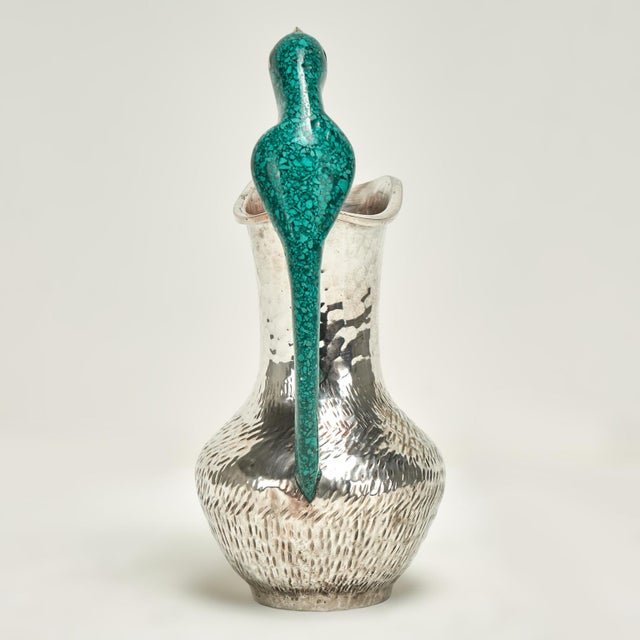 Los Castillo Late 20th Century Mid Century Los Castillos Silver on Copper Pitcher With Parrot Handle For Sale - Image 4 of 7