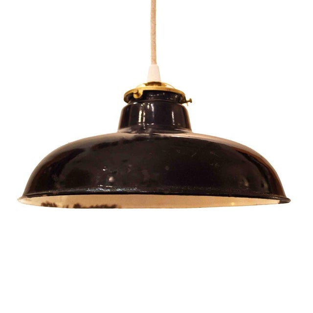 Industrial Black Pendant Lamp, Spain, 1950s For Sale - Image 6 of 6