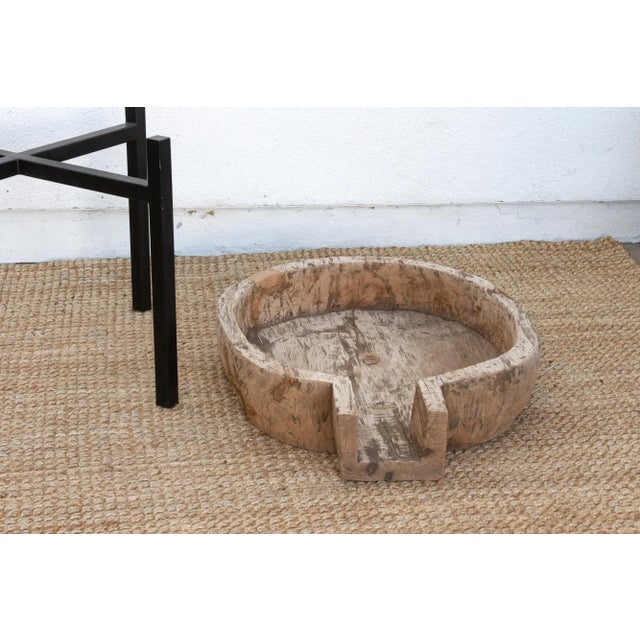 Brown French Farmhouse Dough Bowl End Table For Sale - Image 8 of 9