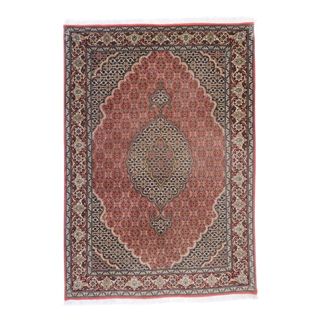 Vintage Persian Mahi Tabriz Rug - 03'04 X 04'09 For Sale