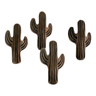 Vintage Silver-Tone Saguaro Cactus Napkin Rings, Set of Four For Sale