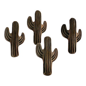 Vintage Silver-Tone Saguaro Cactus Napkin Rings, Set of Four