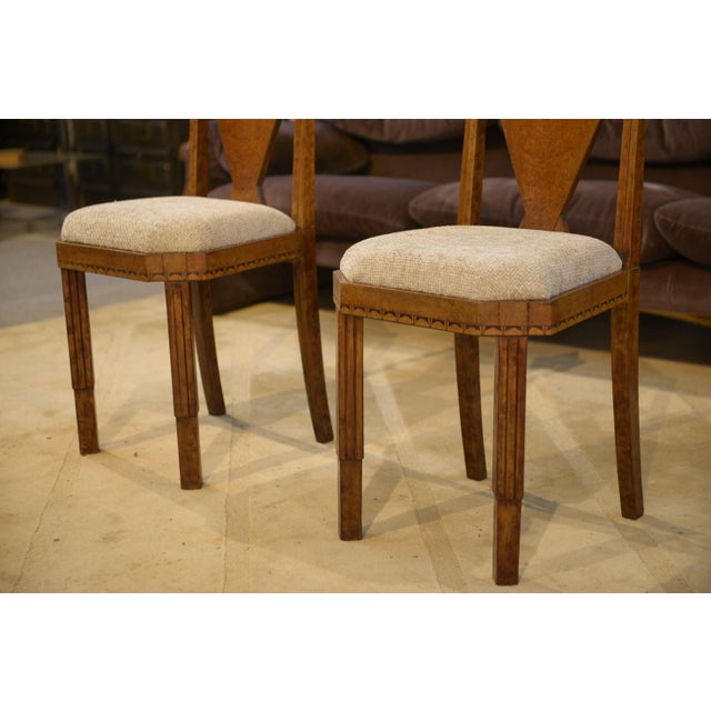 Wood Art Deco Chairs attributed to Baptistin Spade, 1930s, Set of 2 For Sale - Image 7 of 12