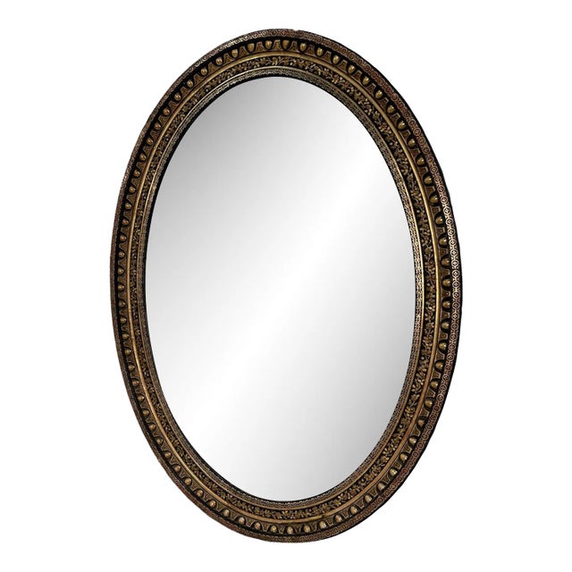 18th Century Italian Vintage Oversize Oval Wall Mirror For Sale