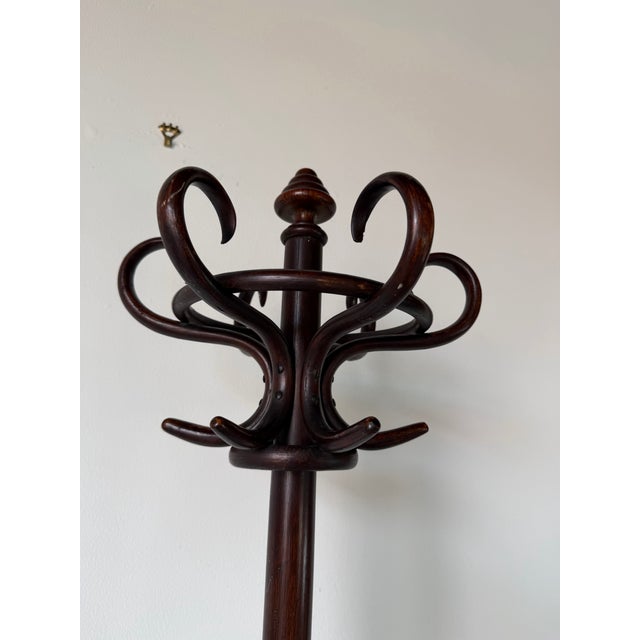 Mid-Century Modern Antique Thonet-Style Bentwood Hall Tree Hat & Coat Stand For Sale - Image 3 of 12