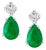 GIA Certified 11 Ct Pear Cut COLOMBIAN Emerald & 1 Ct Each Diamond Drop Earrings For Sale