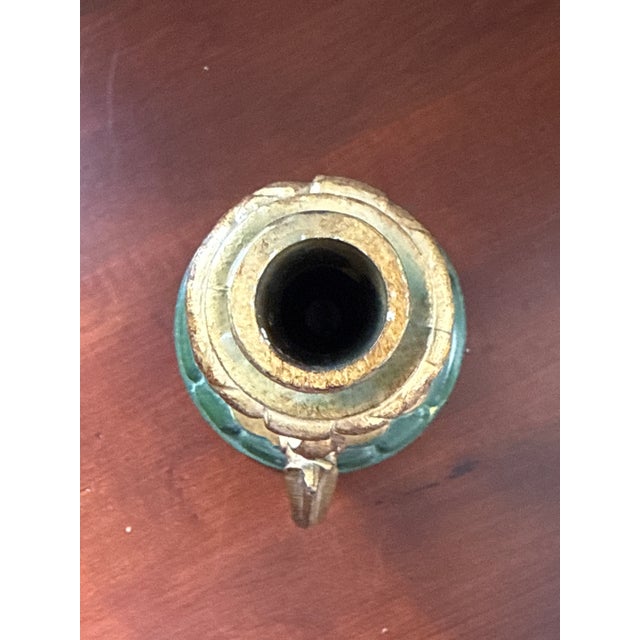Italian Florentine Style Green and Gold Candle Holders--a Pair For Sale - Image 9 of 13