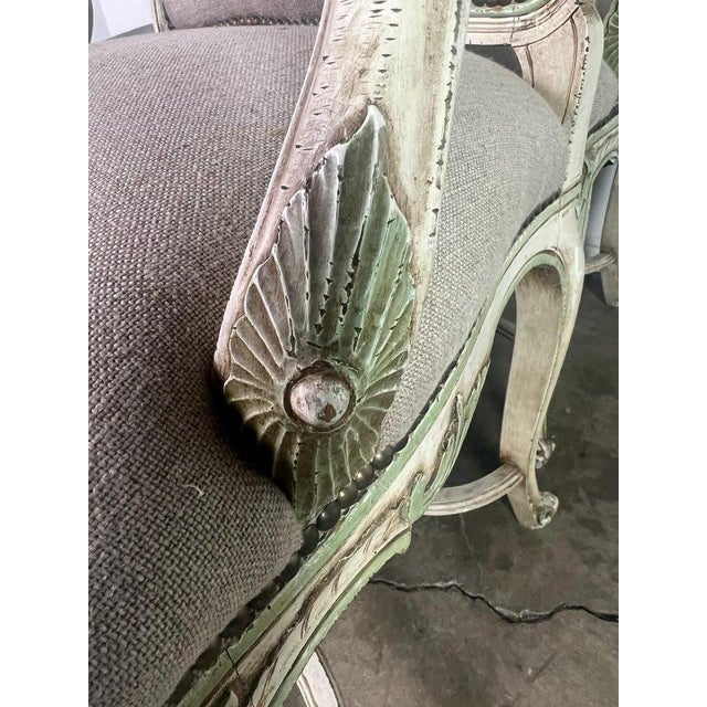 Set of Four French Louis XV Painted Dining C. 1900 For Sale - Image 11 of 18