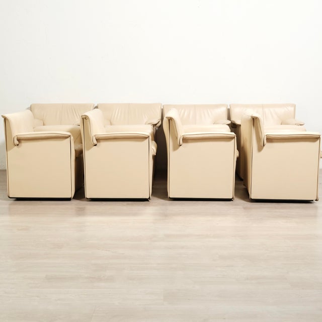 Office Chairs Lauriana by Afra and Tobia Scarpa B&b Italia for B&b Italia / C&b Italia, 1970s, Set of 8 For Sale - Image 18 of 18