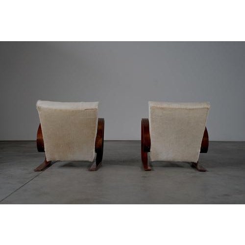 Lounge Chairs in Beige Pony Skin by Miroslav Navrátil, Czech Republic, 1950s, Set of 2 For Sale - Image 7 of 18