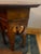 Moorish-style hexagonal accent table. Beautiful wood and carved accents.