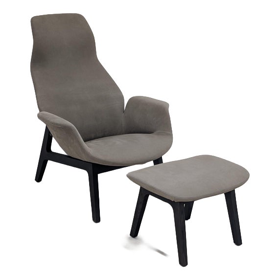 Set of Ventura Chair and Ottoman from Poliform For Sale