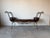 Mid-Century Modern Vintage Rustic Wrought Iron & Leather Scroll Bench For Sale - Image 3 of 16
