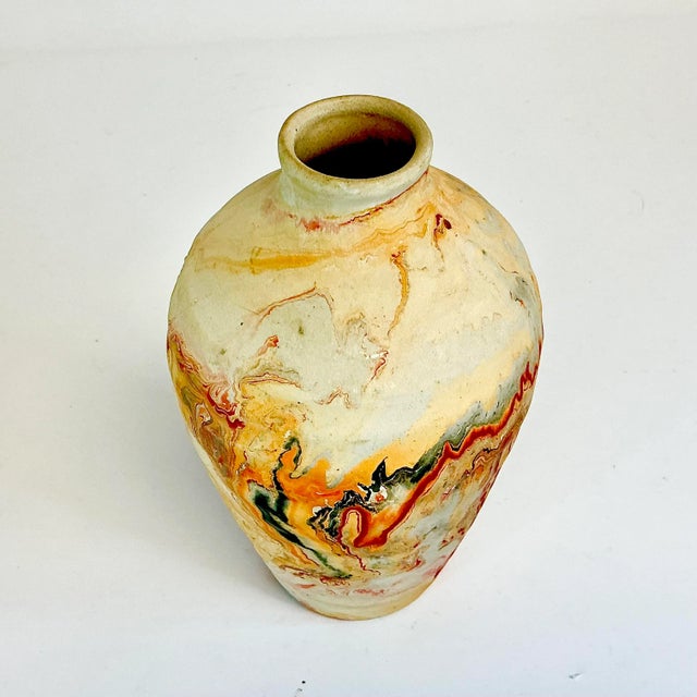 1970s Vintage Americana Southwestern Boho Chic Nemadji Studio Pottery Vase For Sale - Image 9 of 11