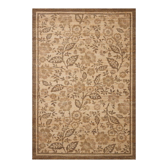 Chris Loves Julia x Loloi Rue Bark / Mocha 2'-3" x 3'-9" Accent Rug For Sale